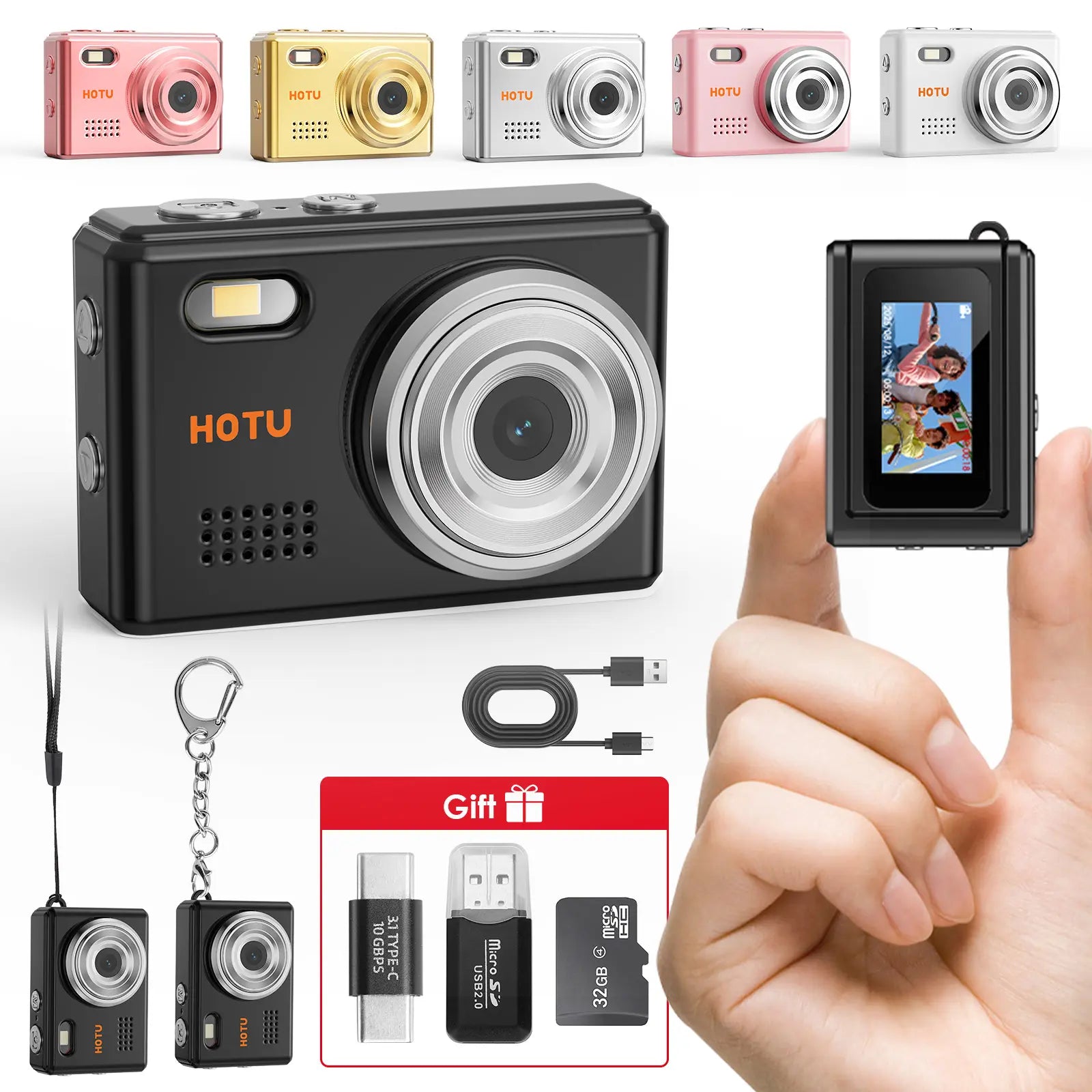 【Free 32G SD】Mini Keychain Digital Camera
