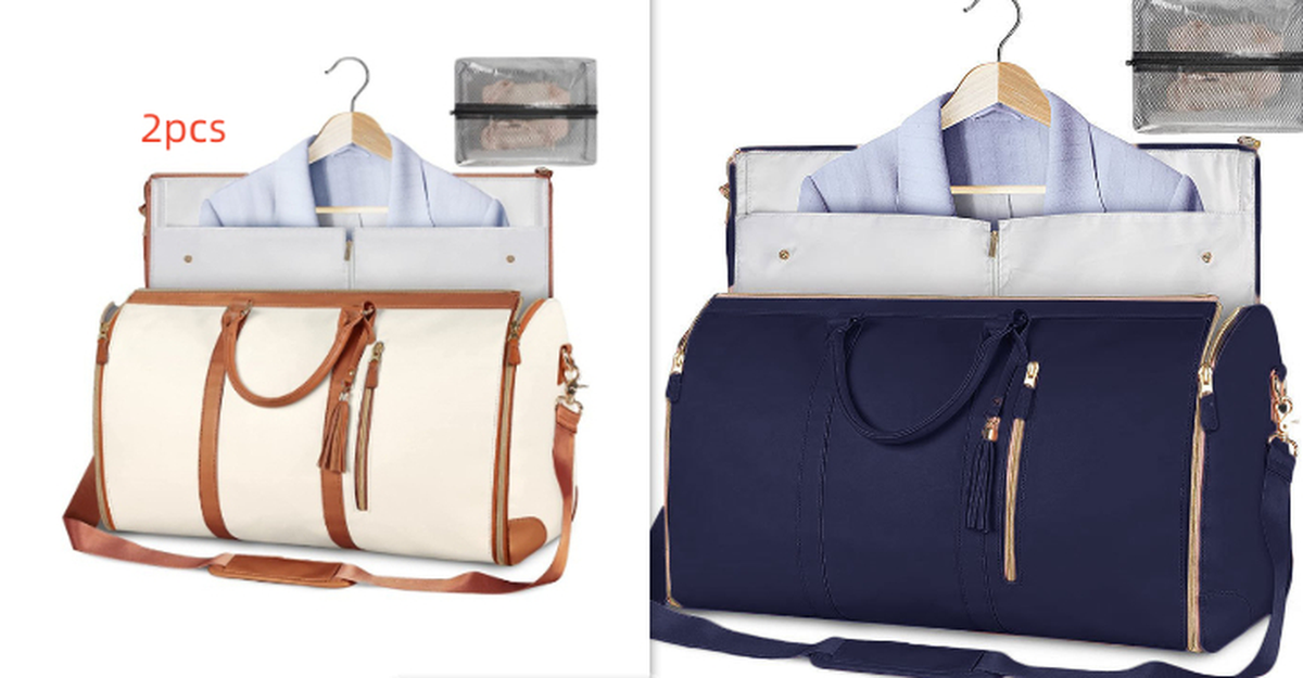 Large Capacity Travel Duffle Bag Women'S Handbag Folding Suit Bag Waterproof Clothes Totes