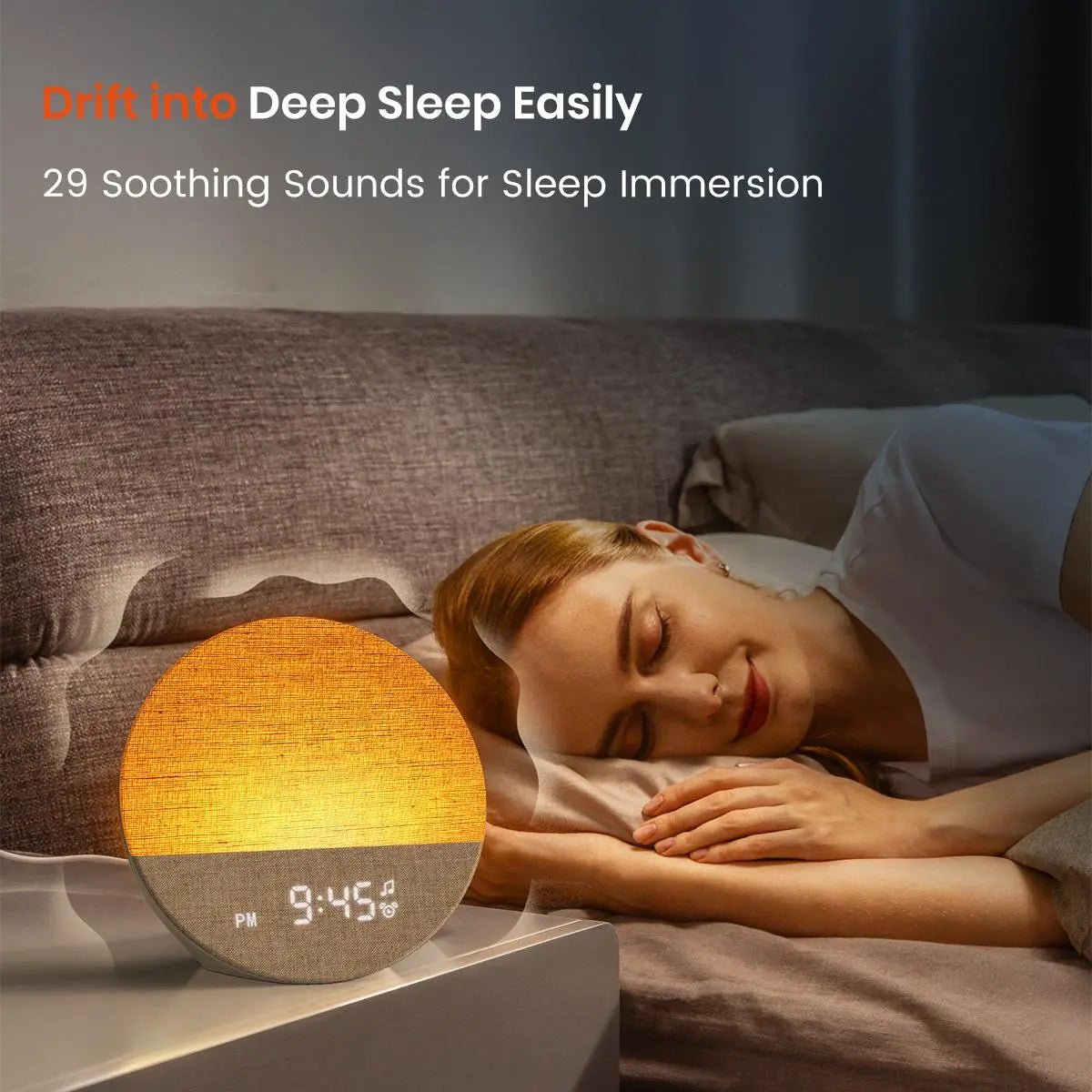 Sunrise Alarm Clock and Sound Machine Nightlight, Home Decor, Digital Dimmable Clock for Bedroom, 26 Sleep Sounds, White Noise Machine for Adults, Wake up Light Alarm Clock Decor