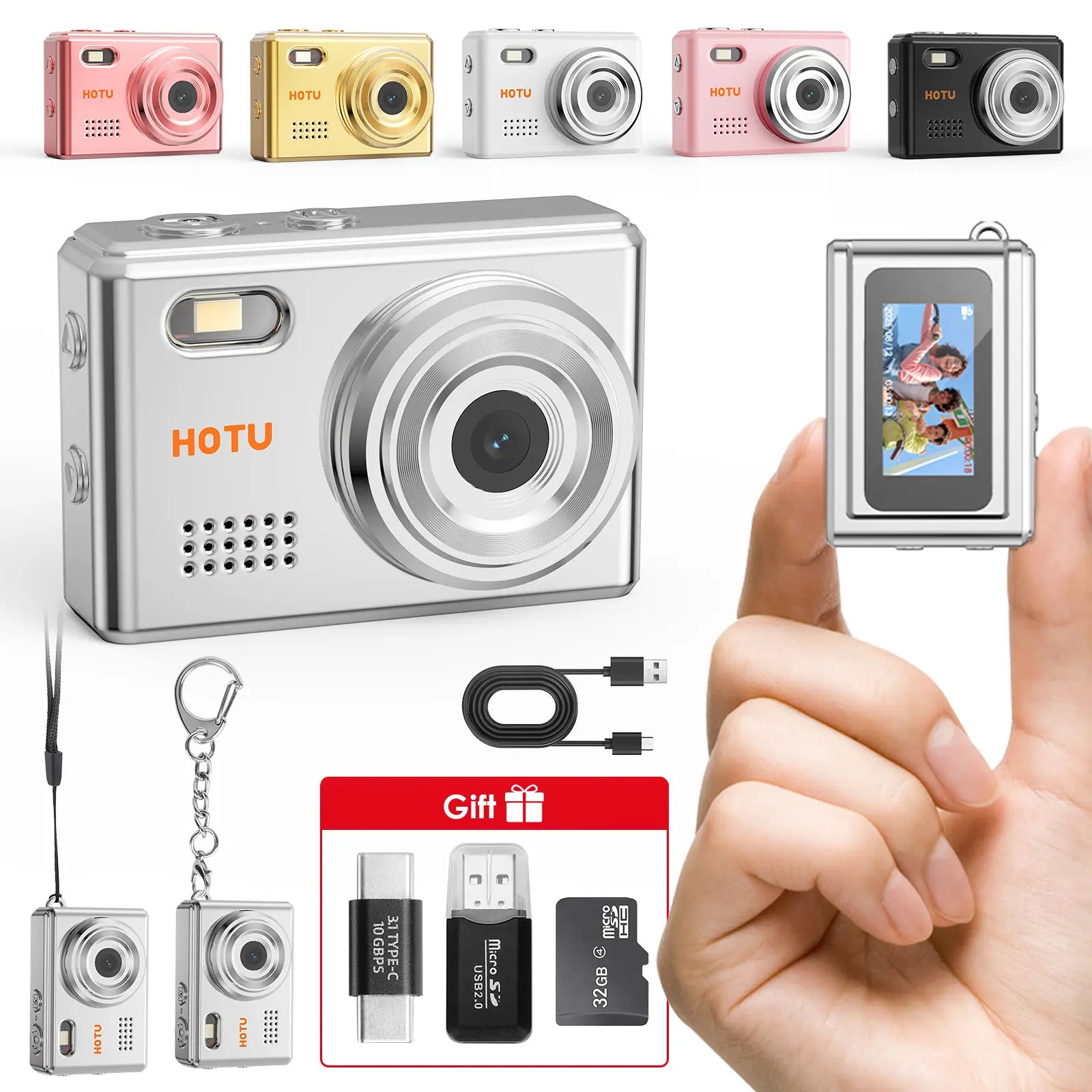 【Free 32G SD】Mini Keychain Digital Camera