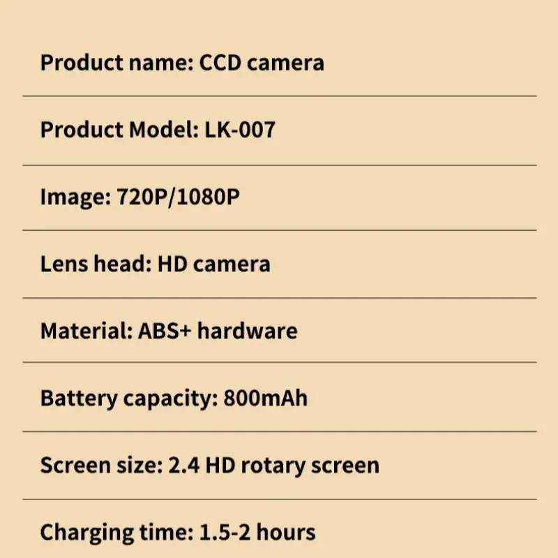 Flip Screen Ccd Student HD Digital Camera
