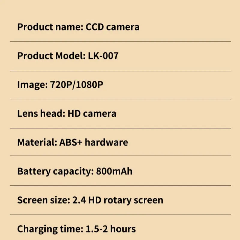 Flip Screen Ccd Student HD Digital Camera