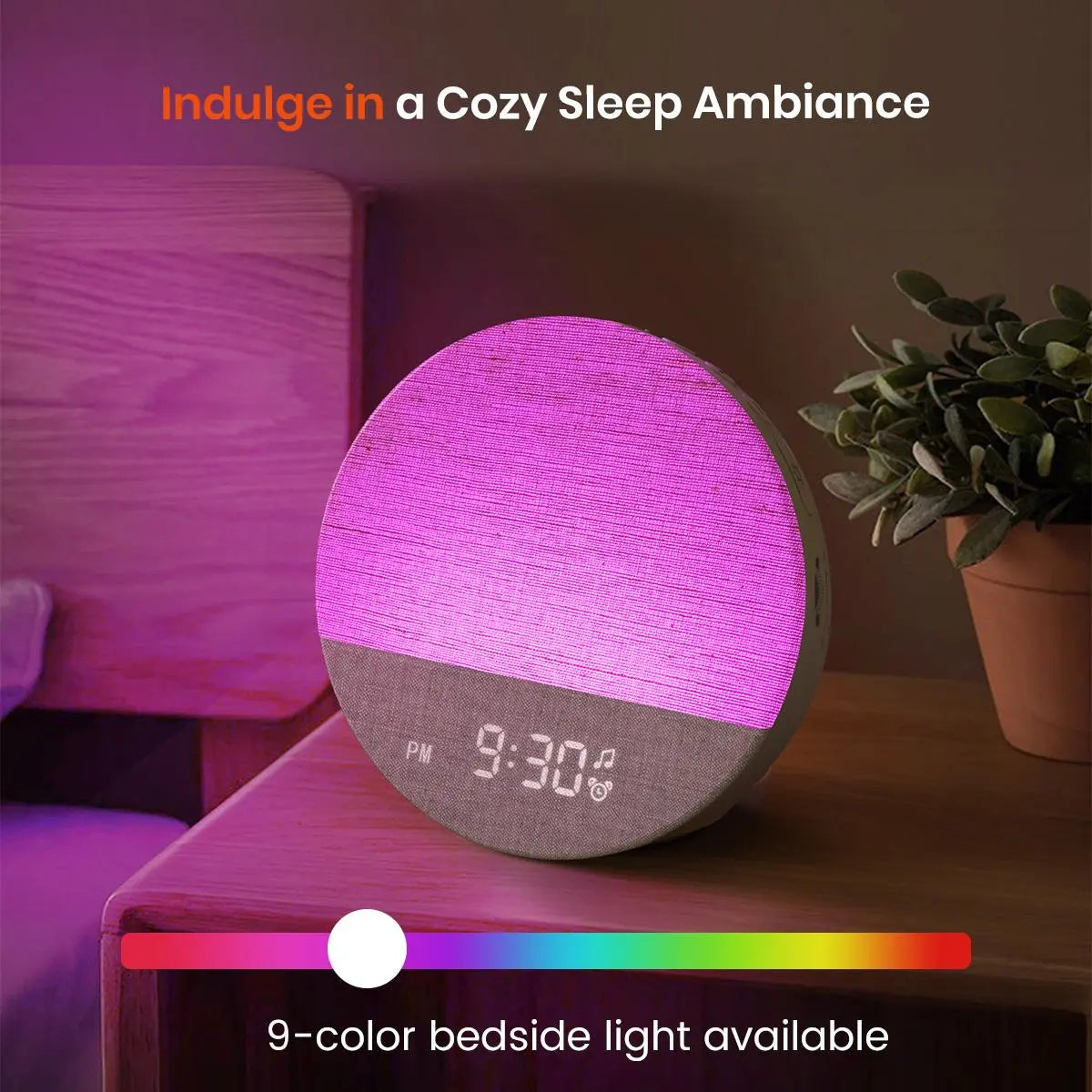 Sunrise Alarm Clock and Sound Machine Nightlight, Home Decor, Digital Dimmable Clock for Bedroom, 26 Sleep Sounds, White Noise Machine for Adults, Wake up Light Alarm Clock Decor