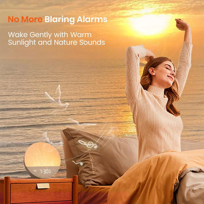 Sunrise Alarm Clock and Sound Machine Nightlight, Home Decor, Digital Dimmable Clock for Bedroom, 26 Sleep Sounds, White Noise Machine for Adults, Wake up Light Alarm Clock Decor