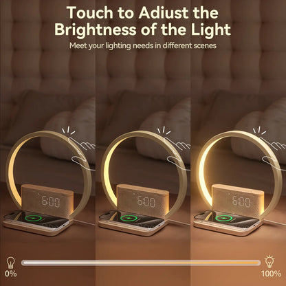 Sunrise Alarm Clock with Wireless Charging & White Noise – 3 Wake Modes + Snooze – Touch Night Light & 10 Sleep Sounds – Digital Clock for Heavy Sleepers, Bedroom & Gifts Decor