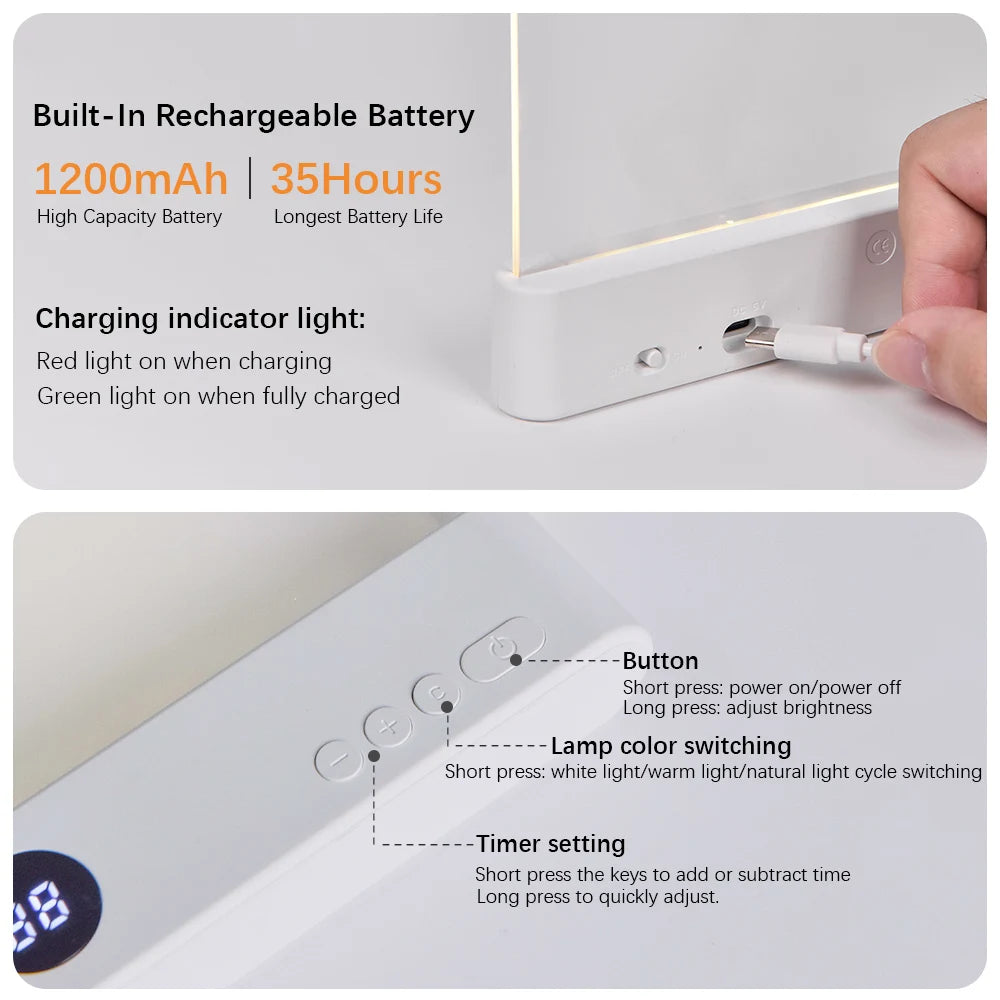 LED Reading Light Night Light Book