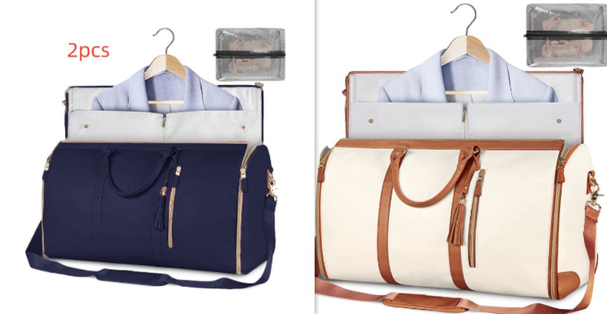Large Capacity Travel Duffle Bag Women'S Handbag Folding Suit Bag Waterproof Clothes Totes