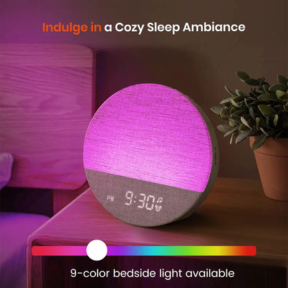Sunrise Alarm Clock and Sound Machine Nightlight, Home Decor, Digital Dimmable Clock for Bedroom, 26 Sleep Sounds, White Noise Machine for Adults, Wake up Light Alarm Clock Decor