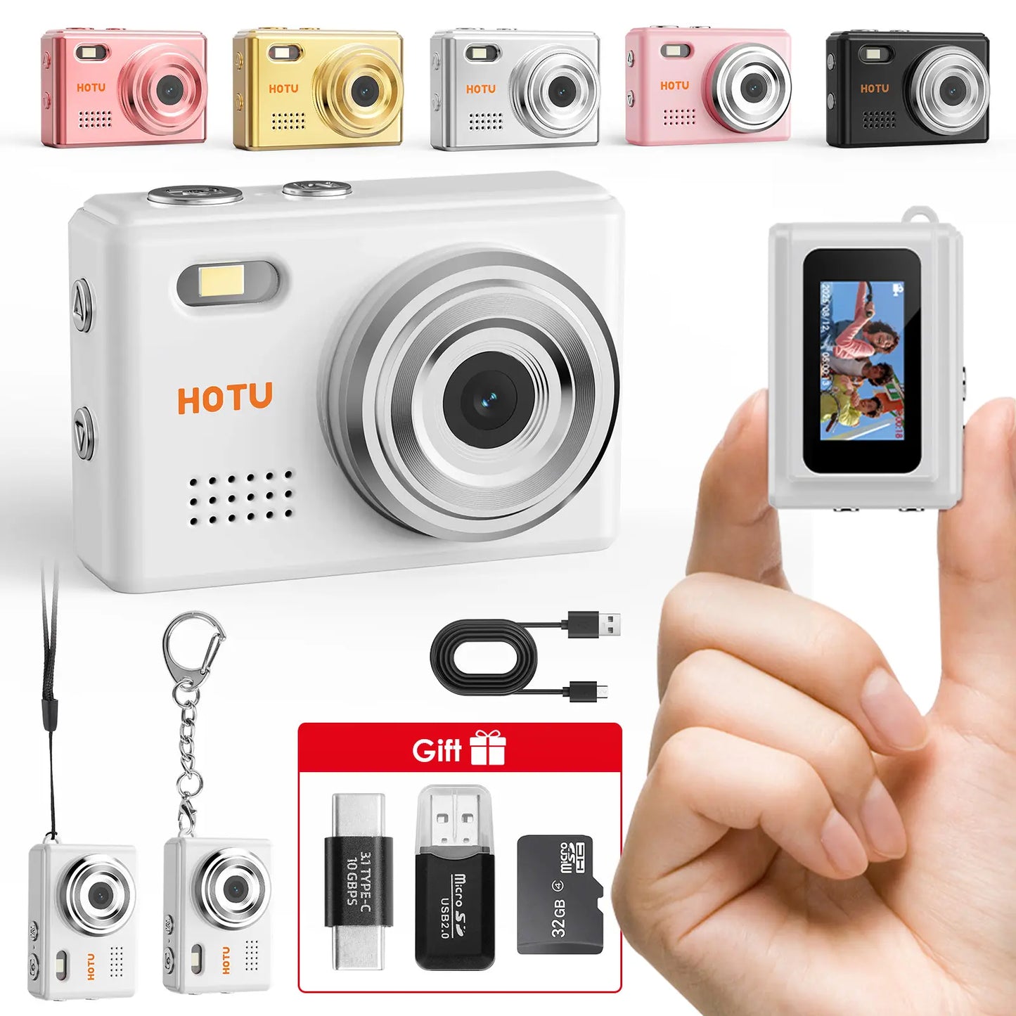 【Free 32G SD】Mini Keychain Digital Camera