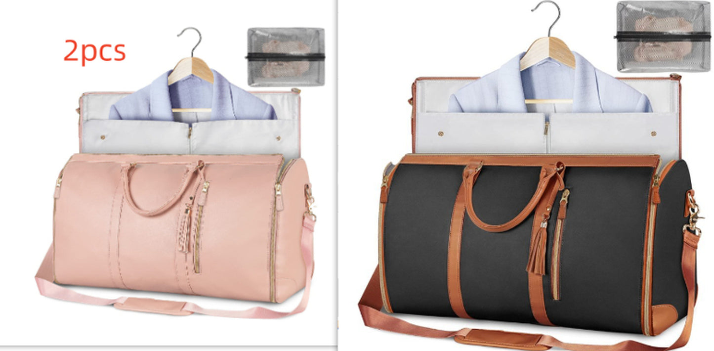 Large Capacity Travel Duffle Bag Women'S Handbag Folding Suit Bag Waterproof Clothes Totes
