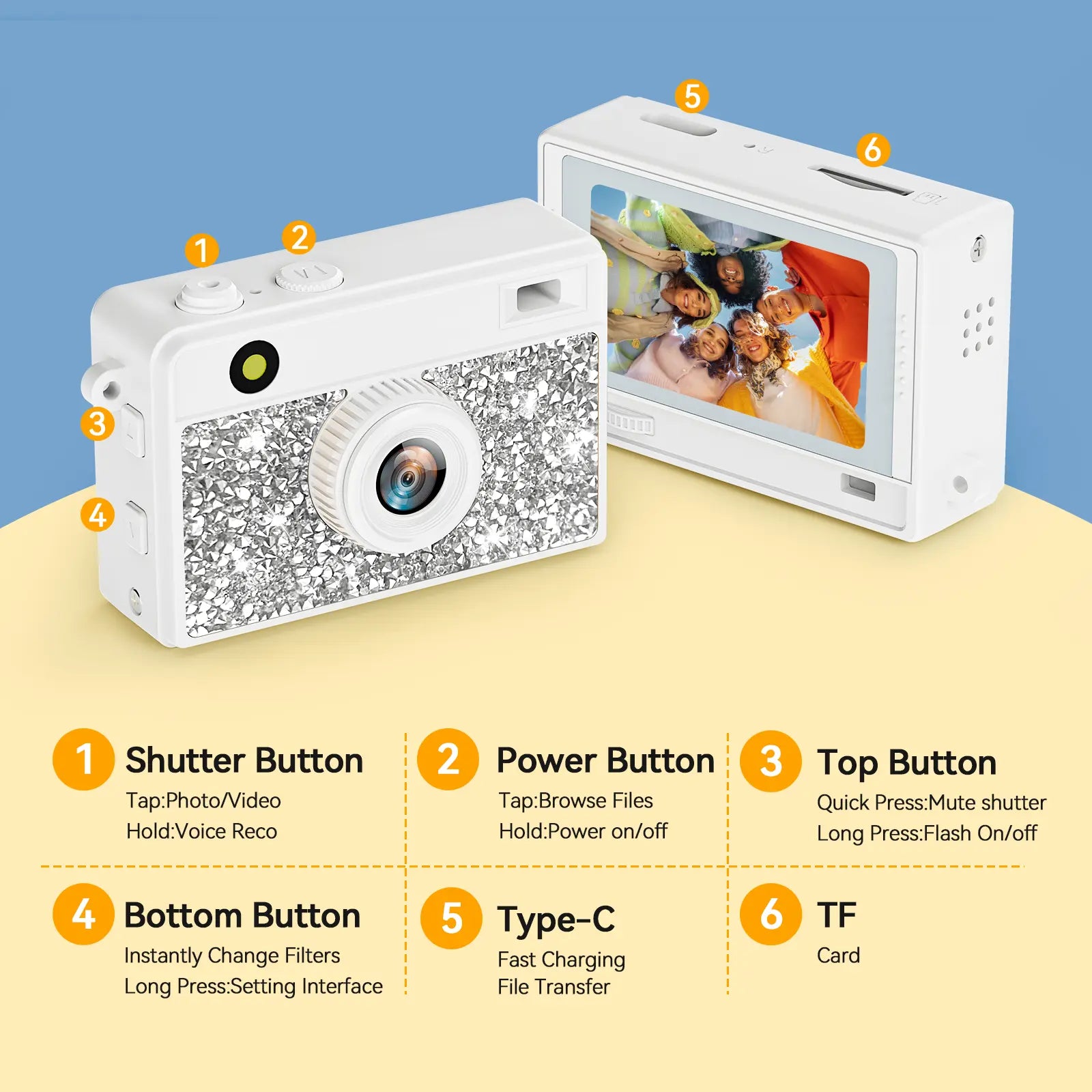 Diamond Mini Keychain Camera