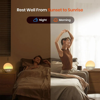 Sunrise Alarm Clock and Sound Machine Nightlight, Home Decor, Digital Dimmable Clock for Bedroom, 26 Sleep Sounds, White Noise Machine for Adults, Wake up Light Alarm Clock Decor